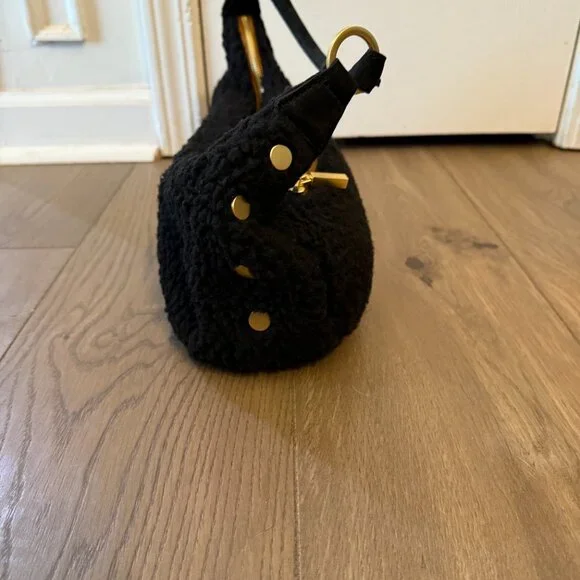 Hammitt Black Sherpa Shearling Becker Shoulder Crossbody Bag EUC - Picture 6 of 9
